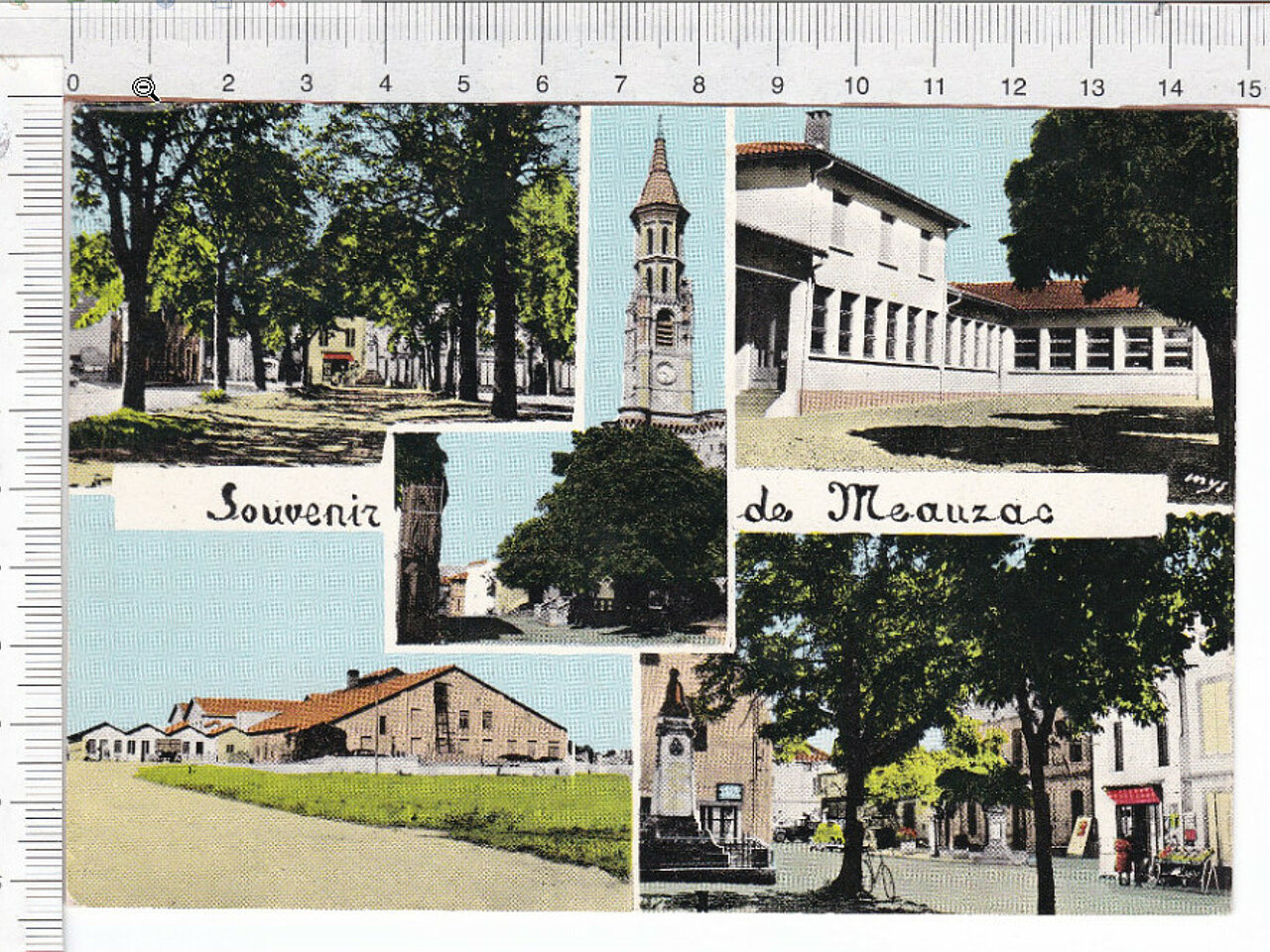 plusieurs vues du village de Meauzac colorisées